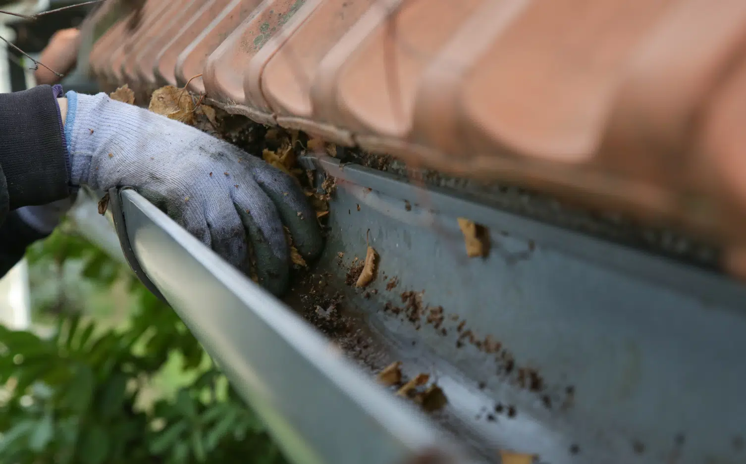 Gutter clean result — clear and flowing